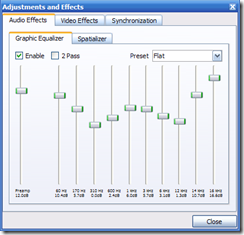 Vlc 31-band equalizer plugin in Title/Summary